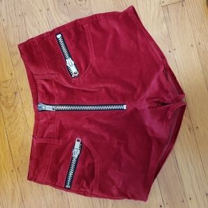 UNIF Velvet Red Shorts Size 24